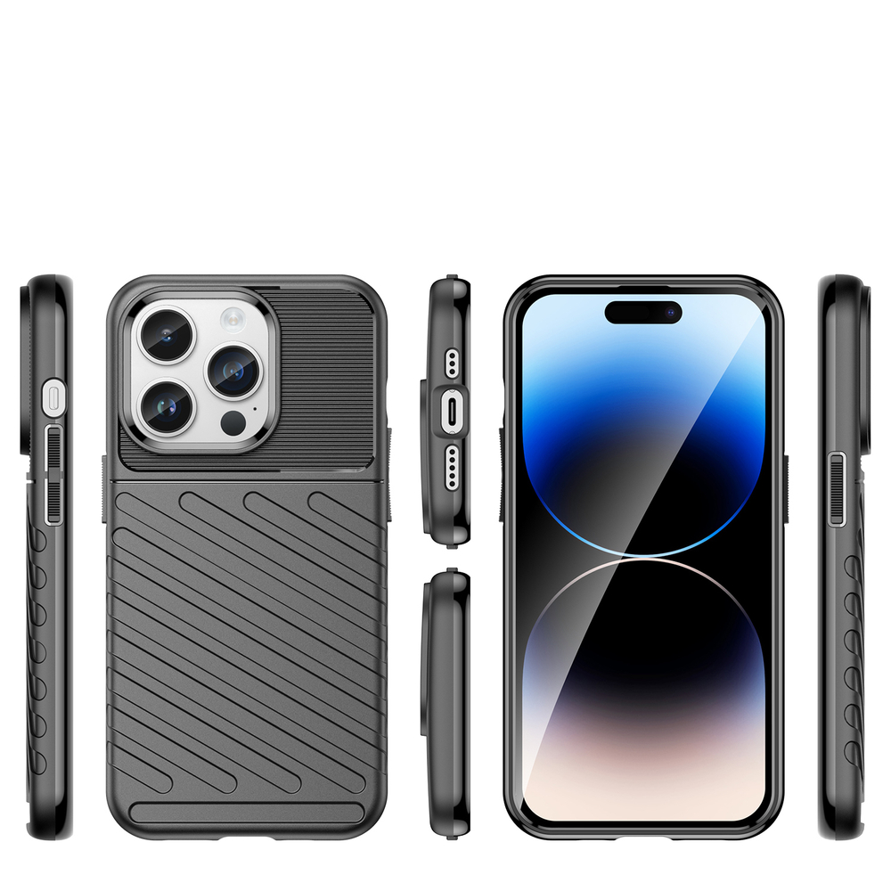 Thunder Case for iPhone 14 Pro Max Armored Case, Black