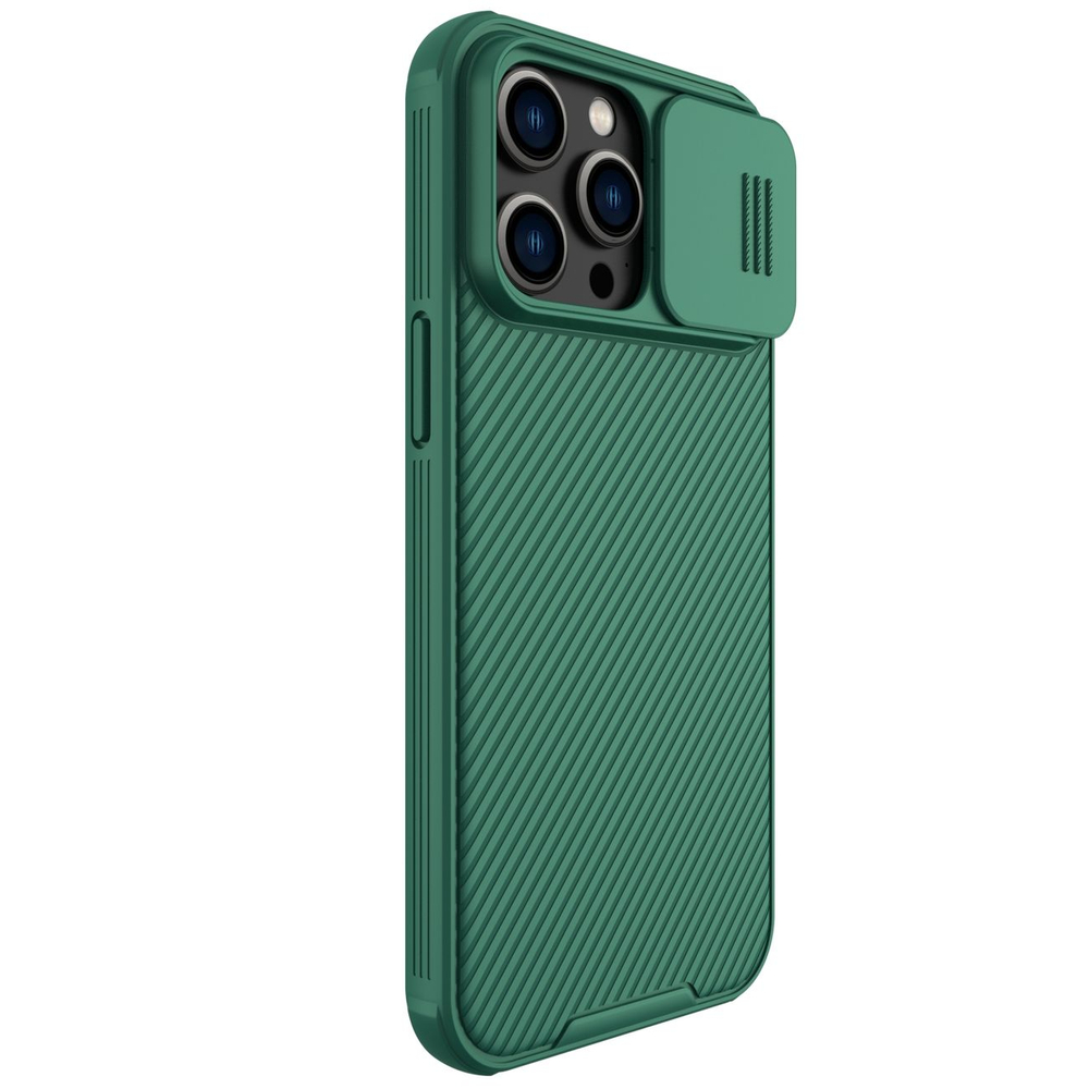 Nillkin iPhone 14 Pro Max vāciņš CamShield Pro ar kameras aizsargu, zaļš
