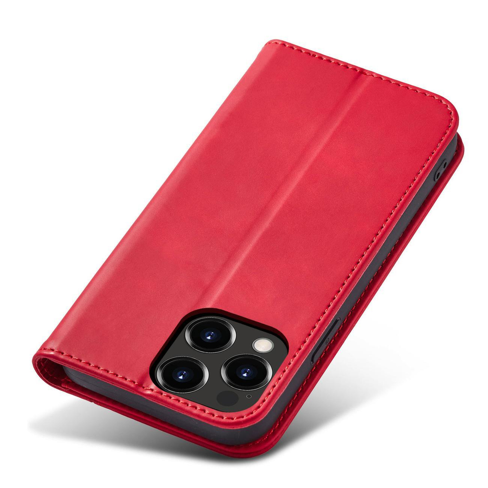 Magnet Fancy Case iPhone 14 Pro Max atverams vāciņš maciņš grāmatiņa, sarkans