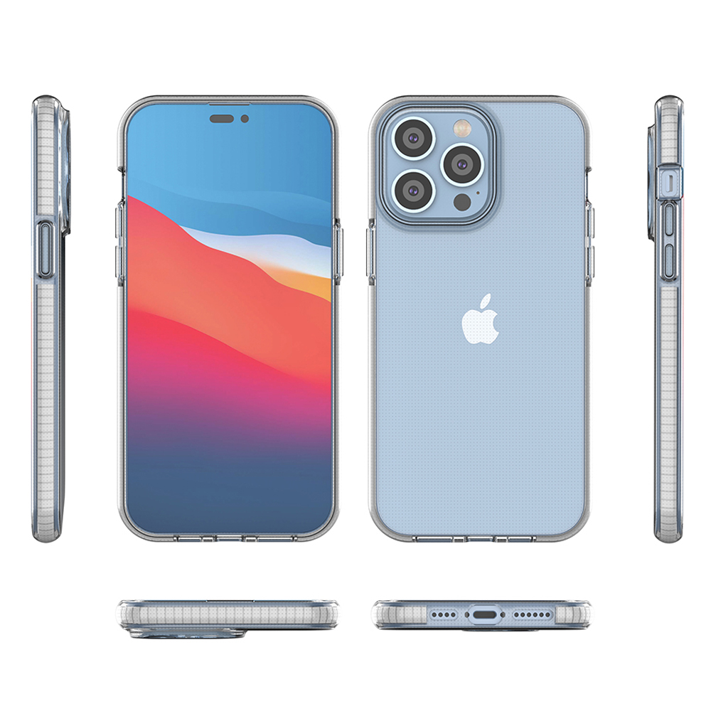 Чехол Spring Case для iPhone 14 Pro Max с цветной рамкой, светло-голубой