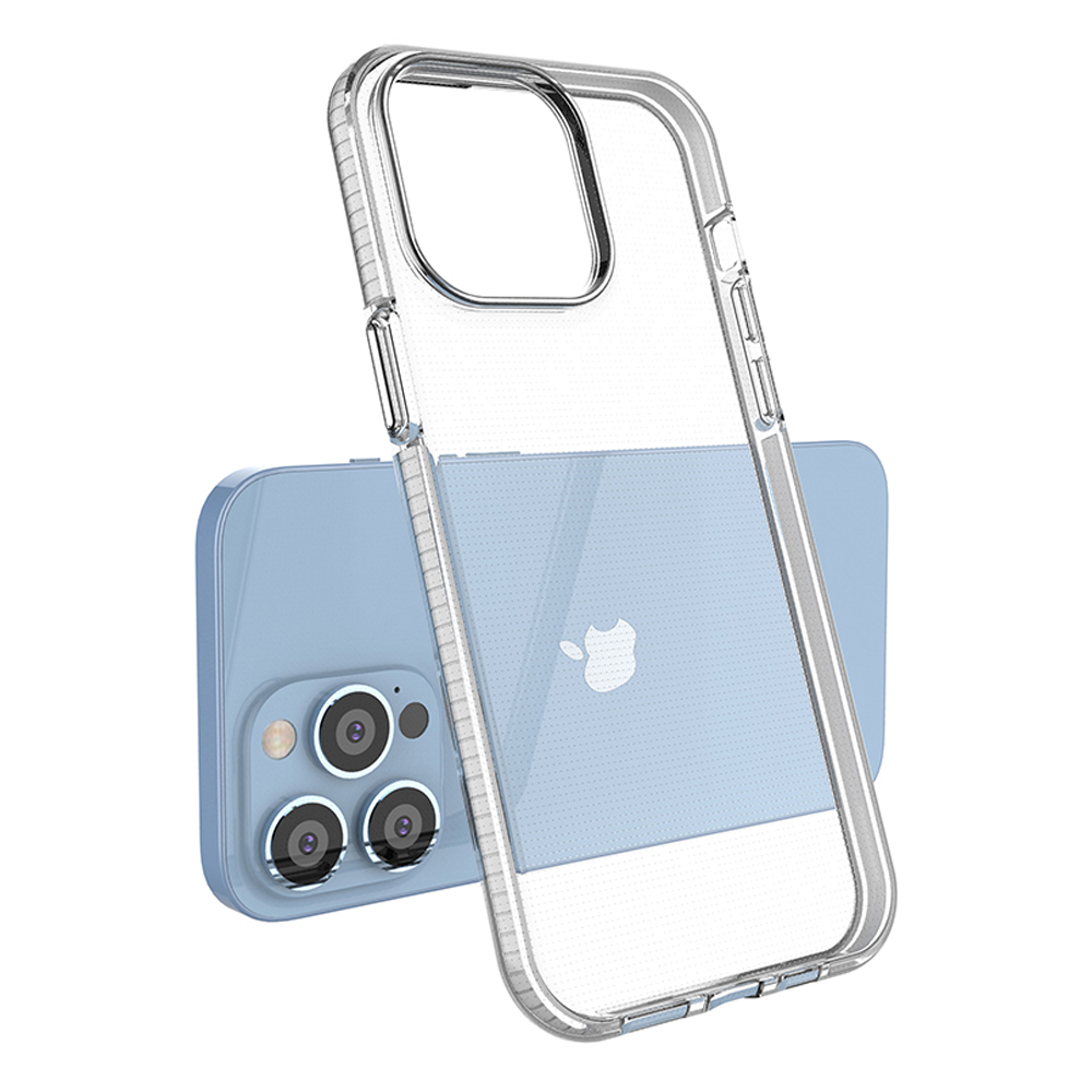 Чехол Spring Case для iPhone 14 Pro Max с цветной рамкой, светло-голубой