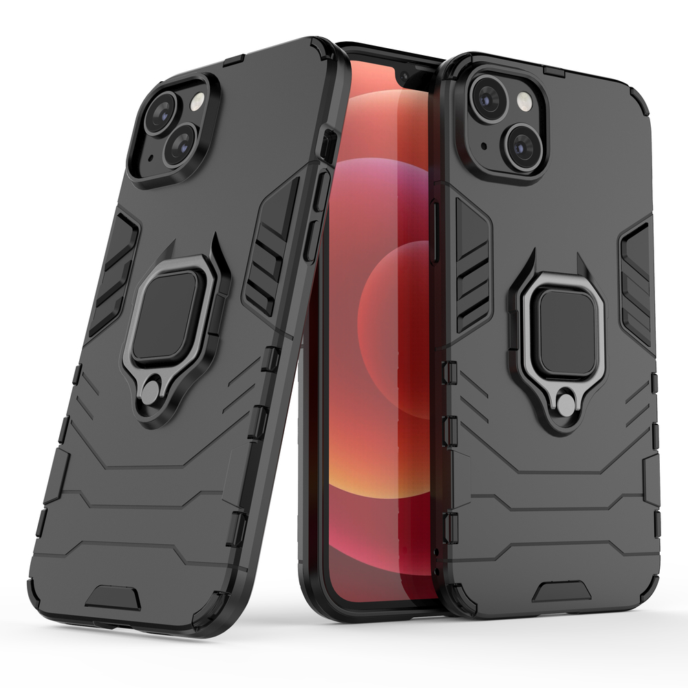 Ring Armor iPhone 14 Pro Max triecienizturīgs vāciņš ar gredzenu, melns
