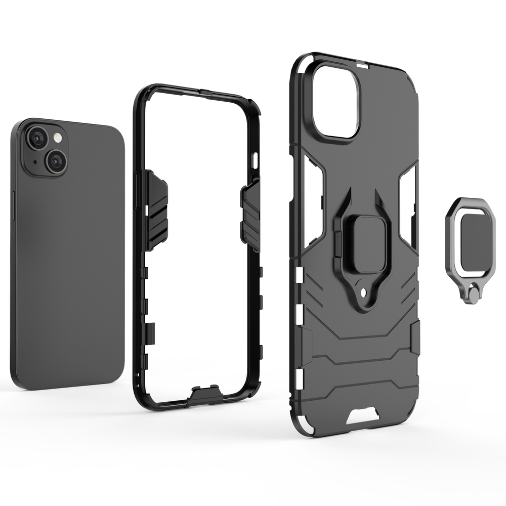 Ring Armor iPhone 14 Pro Max triecienizturīgs vāciņš ar gredzenu, melns