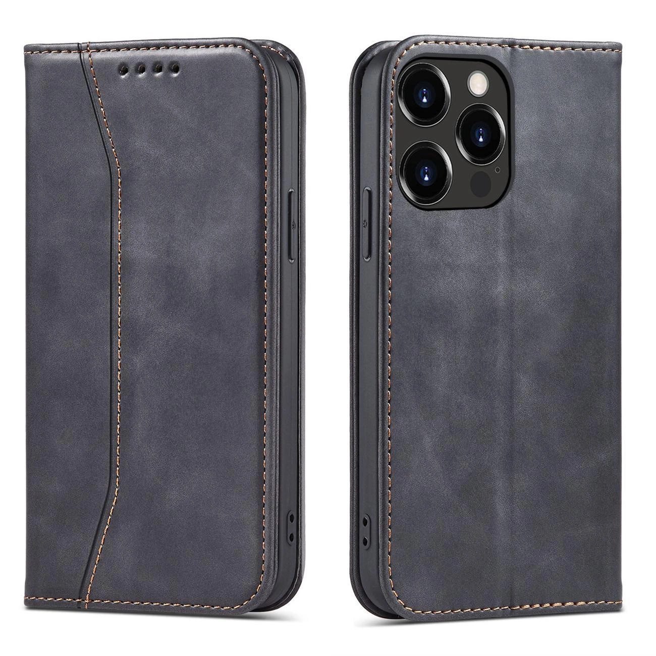 Magnet Fancy Case for iPhone 14 Pro Max Wallet Flip Cover, Black