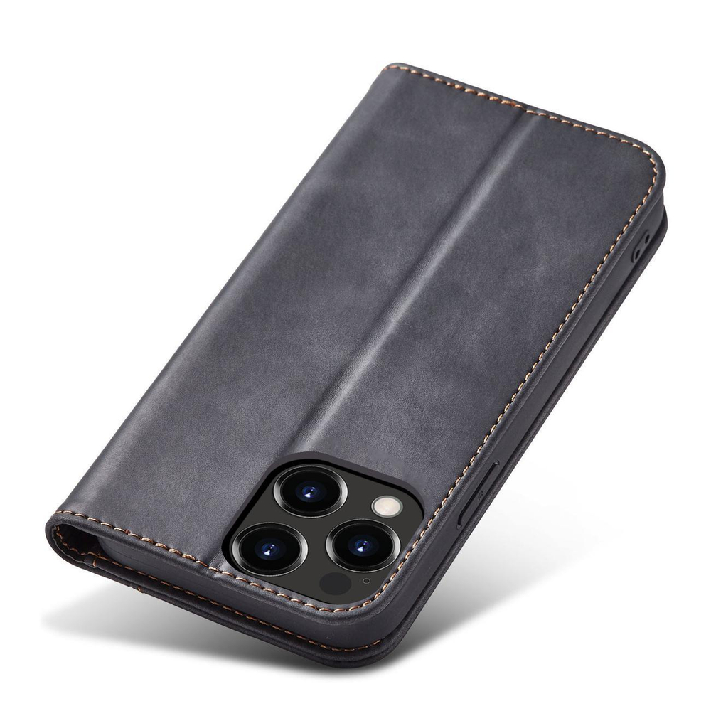 Magnet Fancy Case iPhone 14 Pro Max atverams vāciņš maciņš grāmatiņa, melns