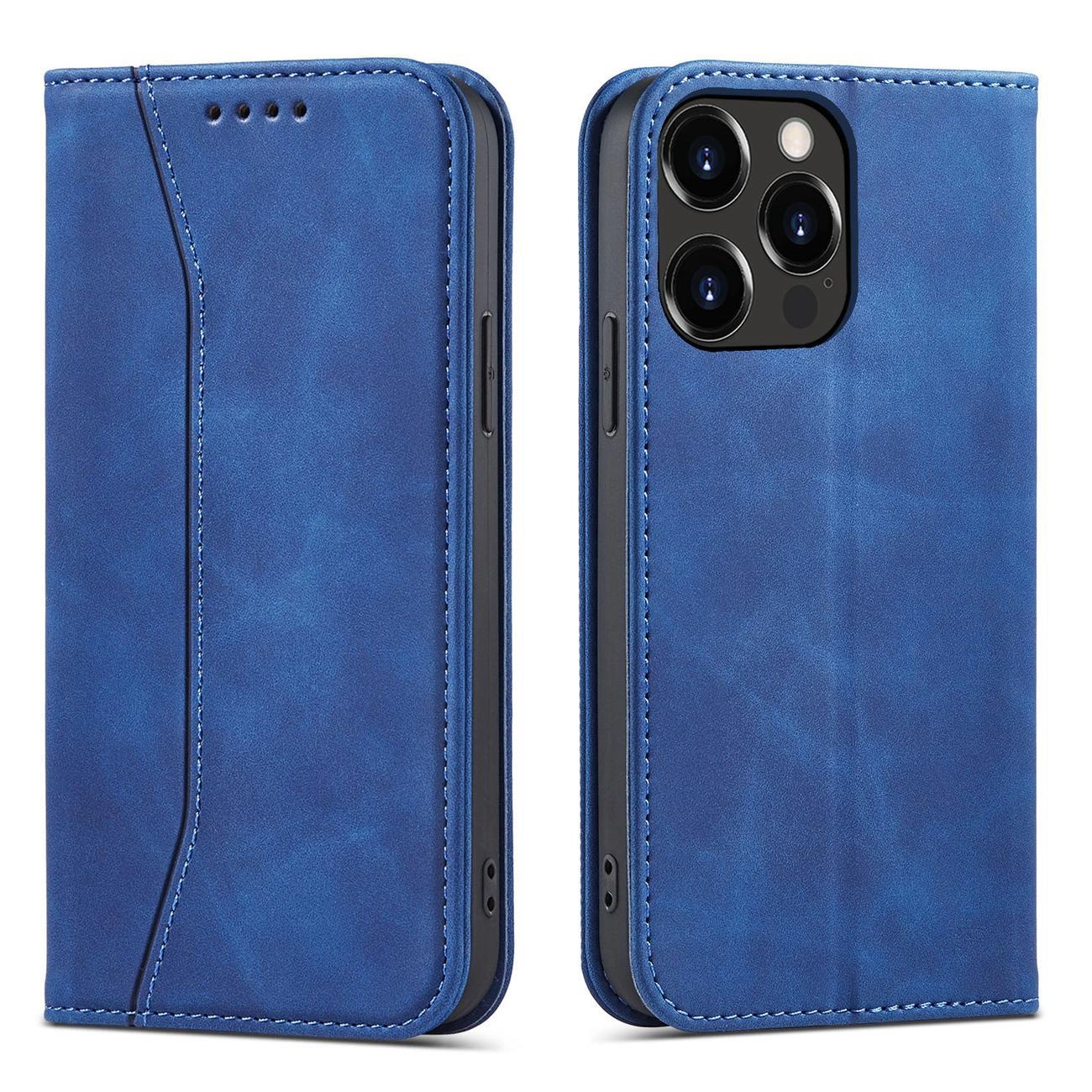 Magnet Fancy Case Phone Case Cover iPhone 14 Pro Max cover with flip wallet stand blue