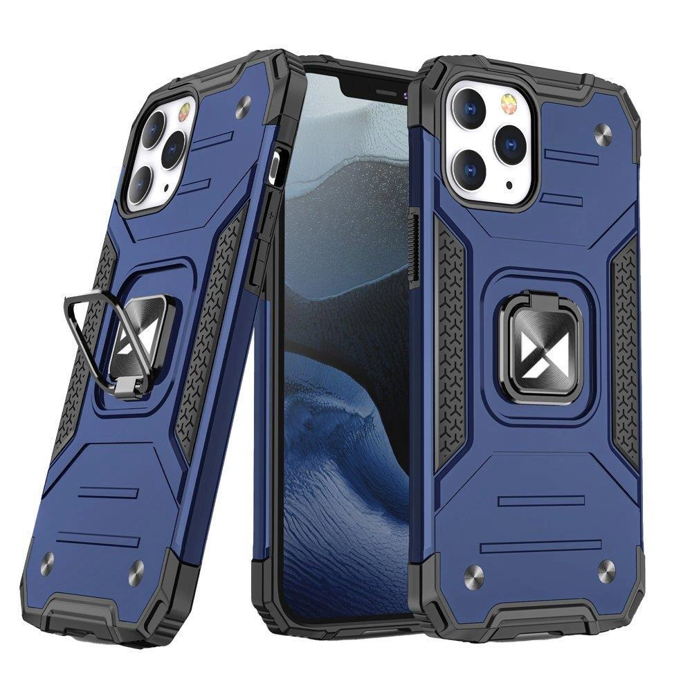 Wozinsky Ring Armor vāciņš iPhone 14 Pro Max bruņots pārsegs ar magnētisko turētāju gredzenu - zils | Phone...