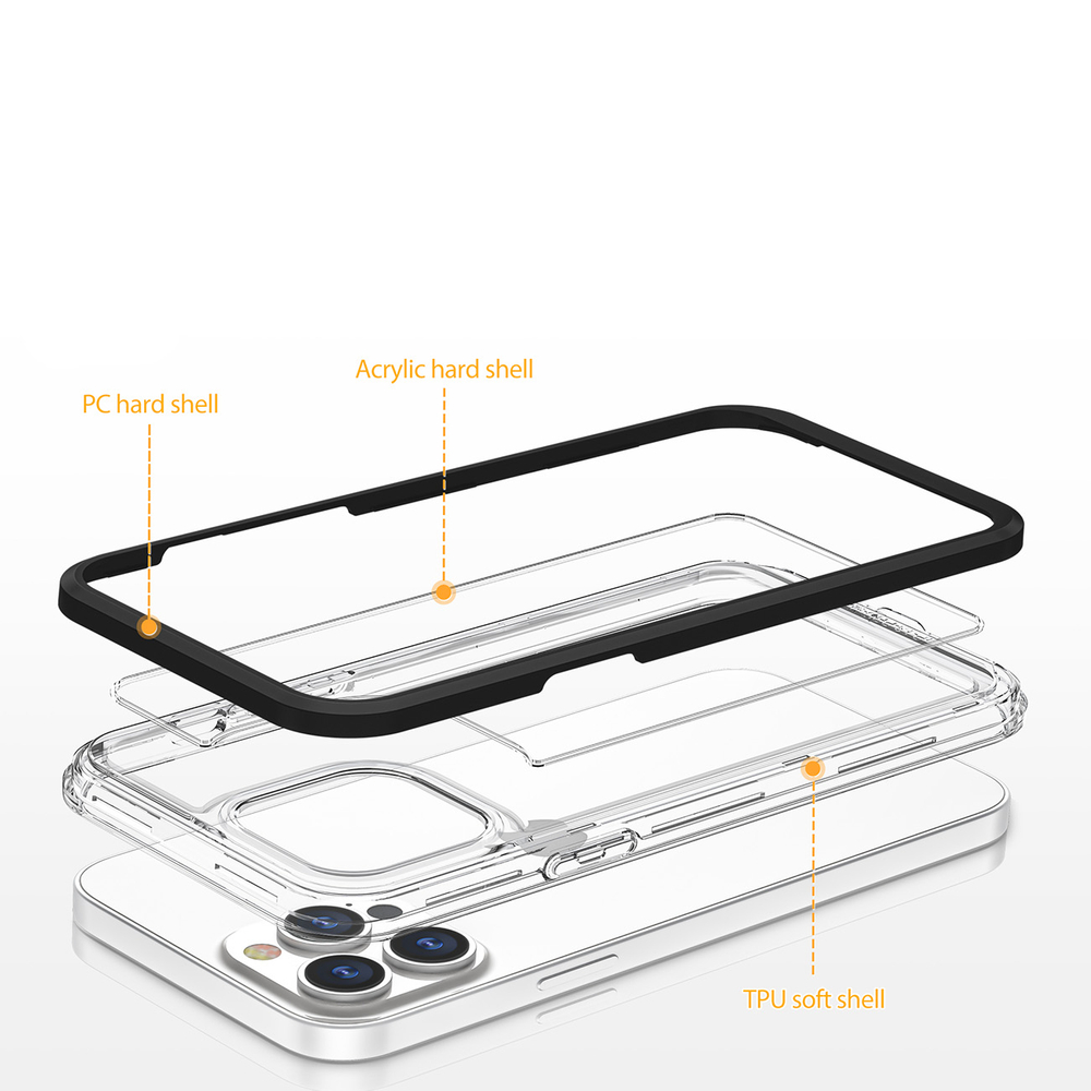 Hybrid Armor iPhone 14 Pro Max vāciņš Clear 3in1, zils