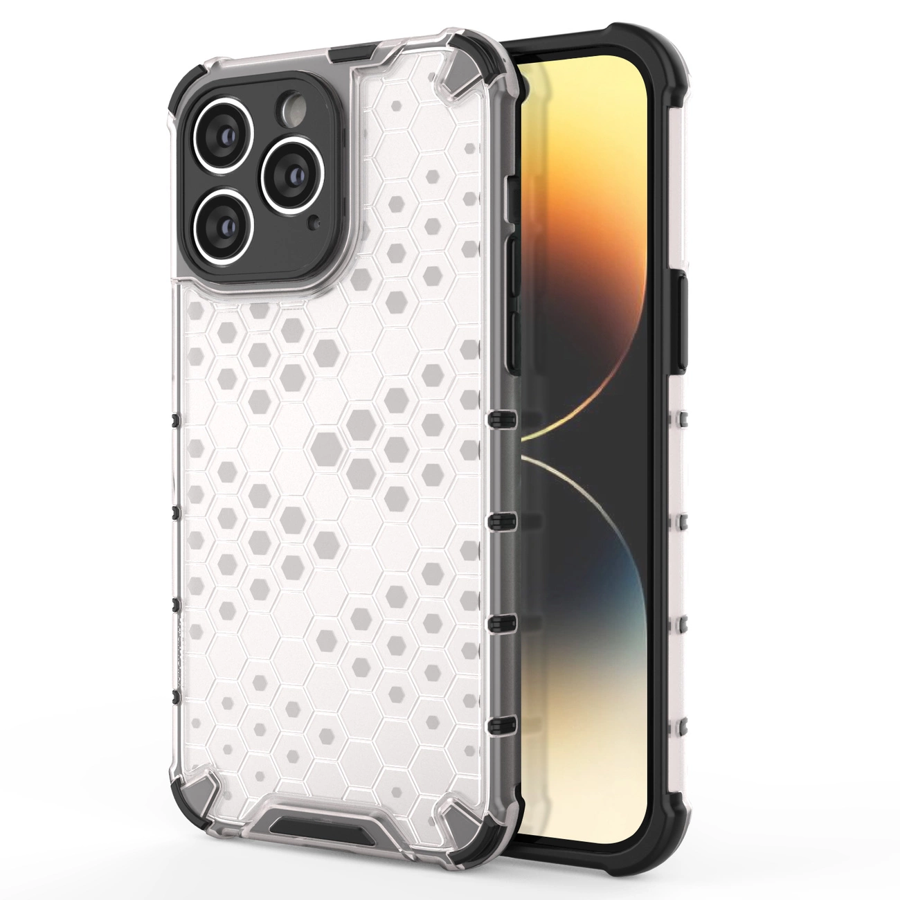 Honeycomb vāciņš iPhone 14 Pro Max bruņots hibrīda pārsegs, caurspīdīgs | Phone Case Cover Armored Hybrid...