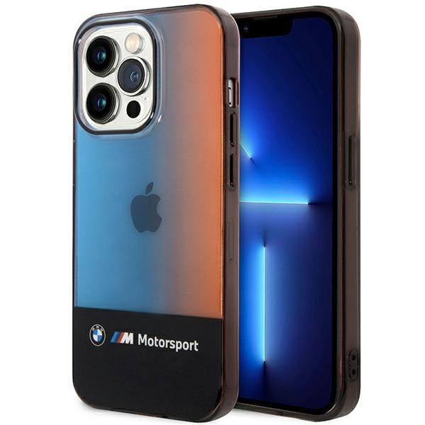 Чехол BMW Half Tricolor для iPhone 14 Pro Max 6.7" - Черный