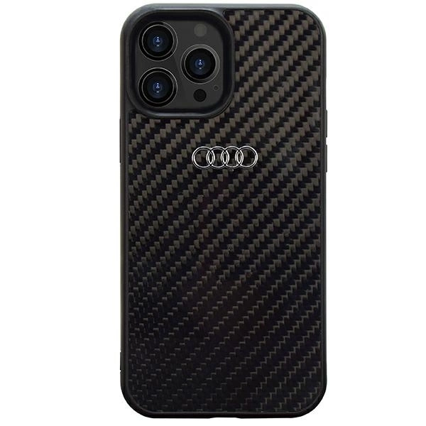 Чехол Audi Carbon Fiber для iPhone 14 Pro Max 6.7" черный/черный