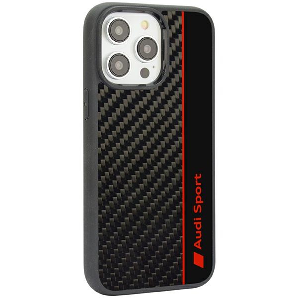 Audi Carbon Fiber Stripe iPhone 14 Pro Max 6.7\" melns/melns cietais vāciņš | Black/Black Hardcase...