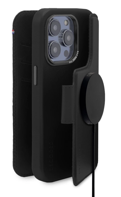 Decoded Detachable Wallet Case Leather with MagSafe with Flip iPhone 14 Pro Max - Black