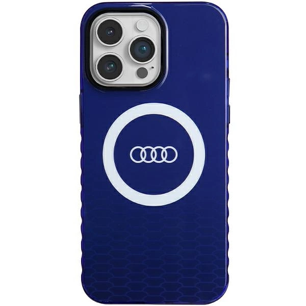 Чехол Audi IML Big Logo MagSafe для iPhone 14 Pro Max — синий