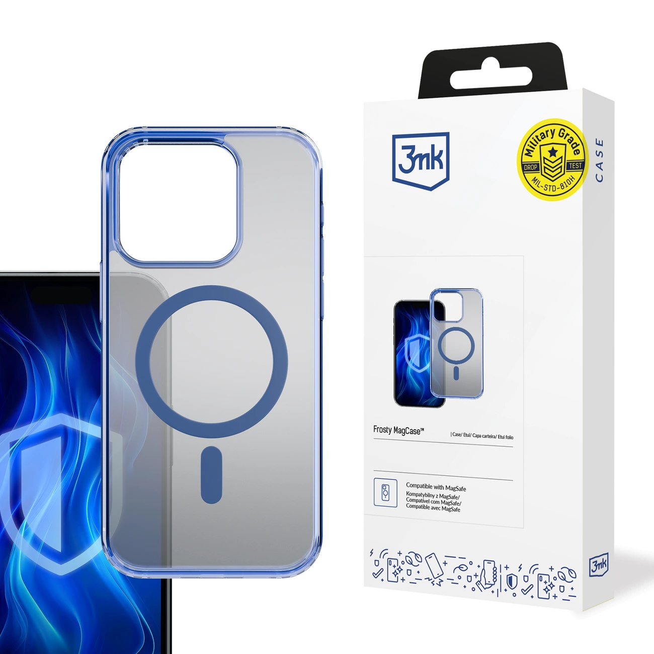 3mk Protection iPhone 14 Pro Max Case Frosty MagCase, Blue