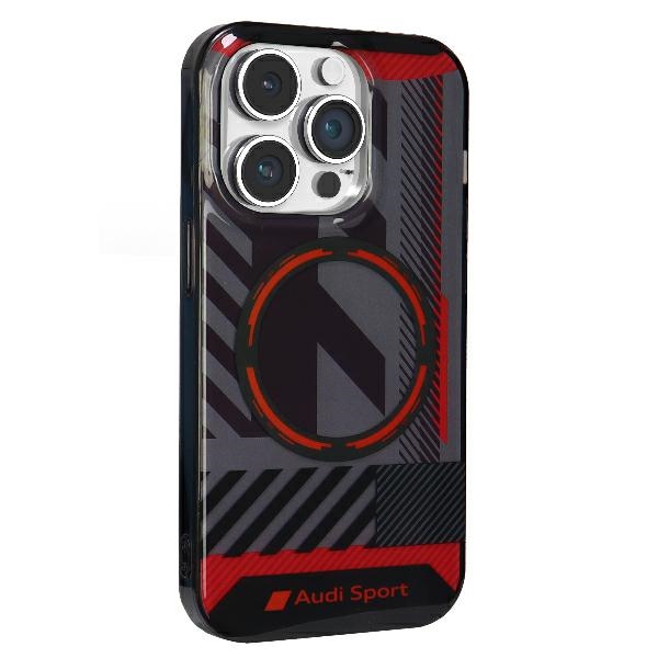 Audi iPhone 14 Pro Max vāciņš IML Sport MagSafe, melns