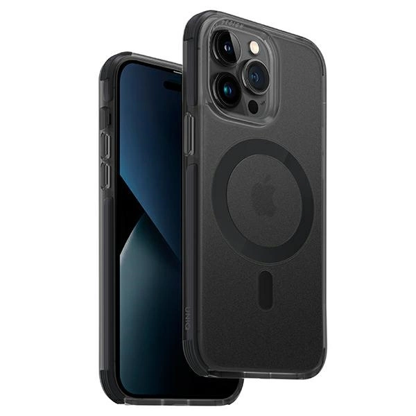 Uniq Combat iPhone 14 Pro Max 6.7" vāciņš ar Magclick uzlādi, melns/betona pelēks | Case Charging Black/Concrete...