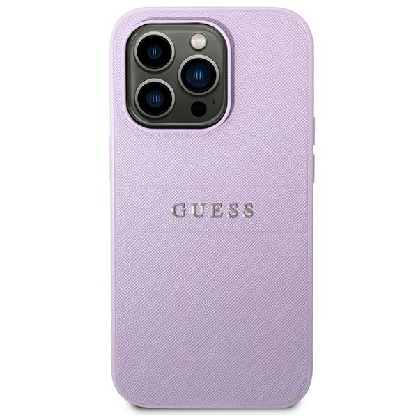Guess iPhone 14 Pro Max Case Saffiano Strap, Purple