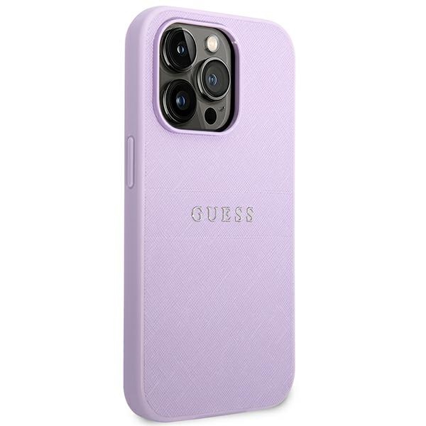 Guess iPhone 14 Pro Max Case Saffiano Strap, Purple