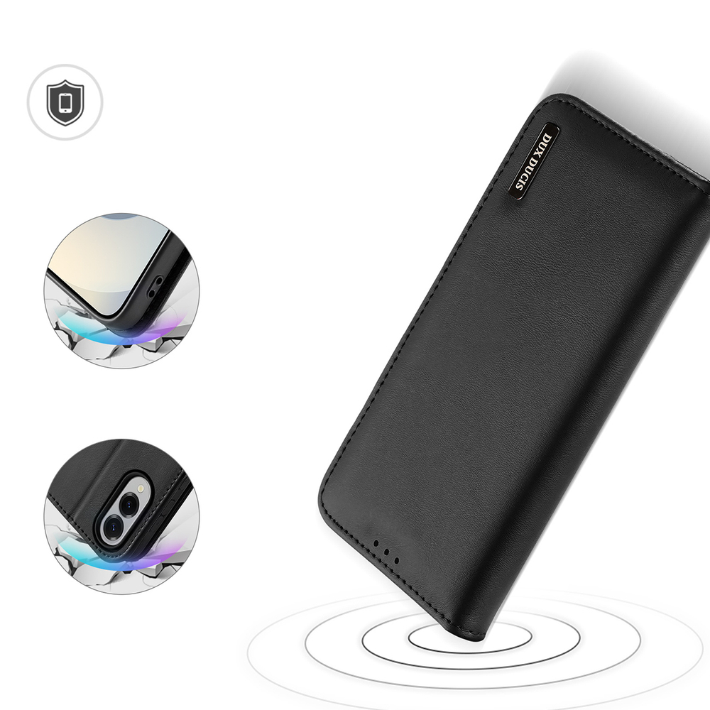 Dux Ducis Samsung Galaxy S25 Edge atverams vāciņš maciņš grāmatiņa Hivo, melns