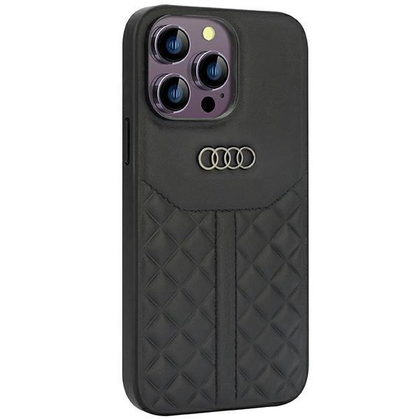 Audi oriģinālais ādas maciņš iPhone 14 Pro Max 6.7" - melns AU-TPUPCIP14PM-Q8/D1-BK | Genuine Leather Phone Case...