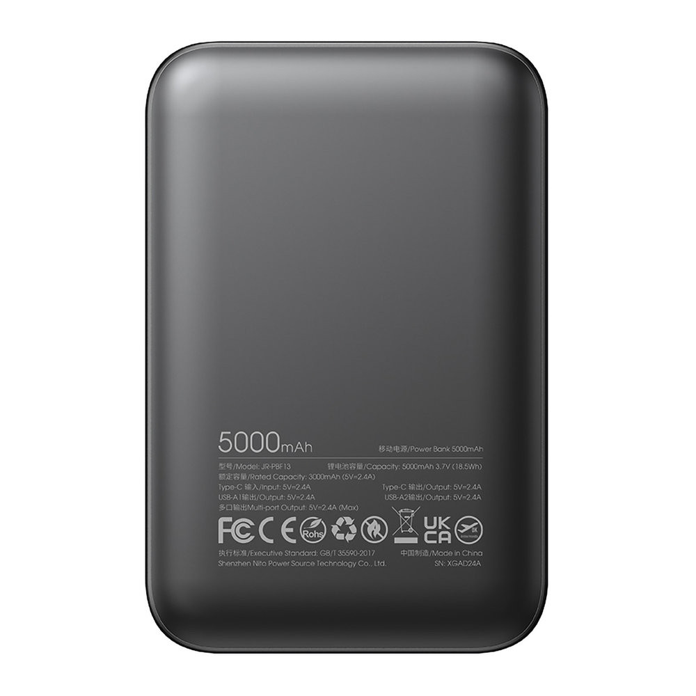 Powerbank Joyroom JR-PBF13 5000mAh 2.4A 2x USB-A 1x USB-C - black