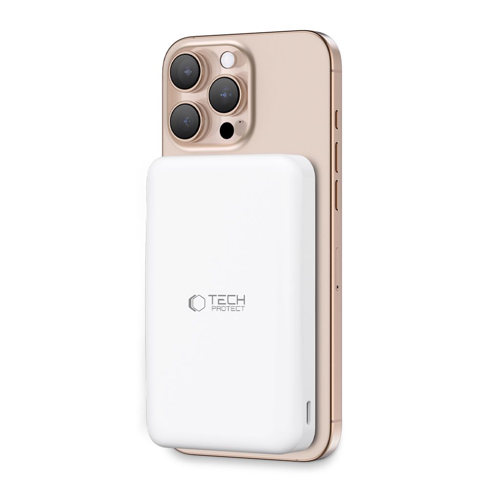 Tech-Protect PB24 LifeMag QI2 MagSafe ārējais akumulators 10000 mAh, balts