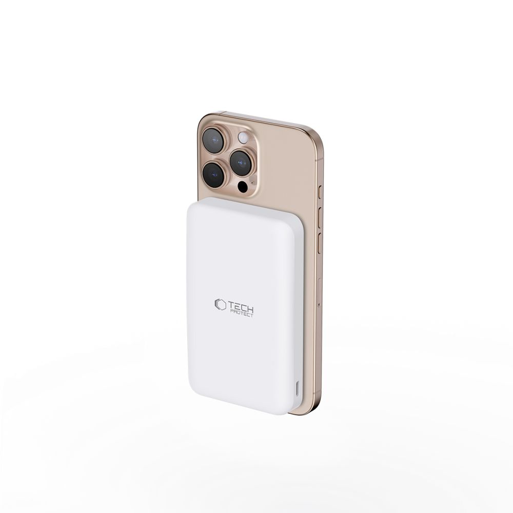 Tech-Protect PB24 LifeMag QI2 MagSafe ārējais akumulators 10000 mAh, balts