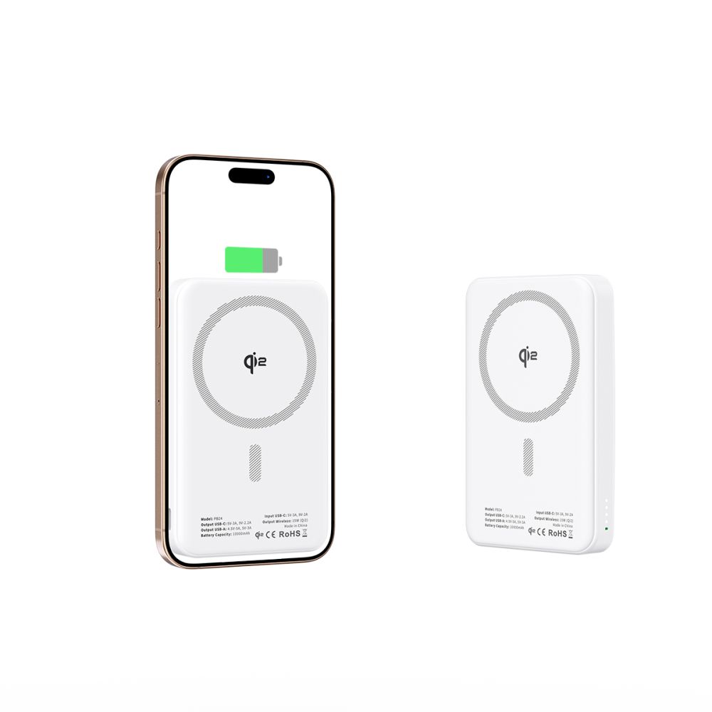 Tech-Protect PB24 LifeMag QI2 MagSafe ārējais akumulators 10000 mAh, balts