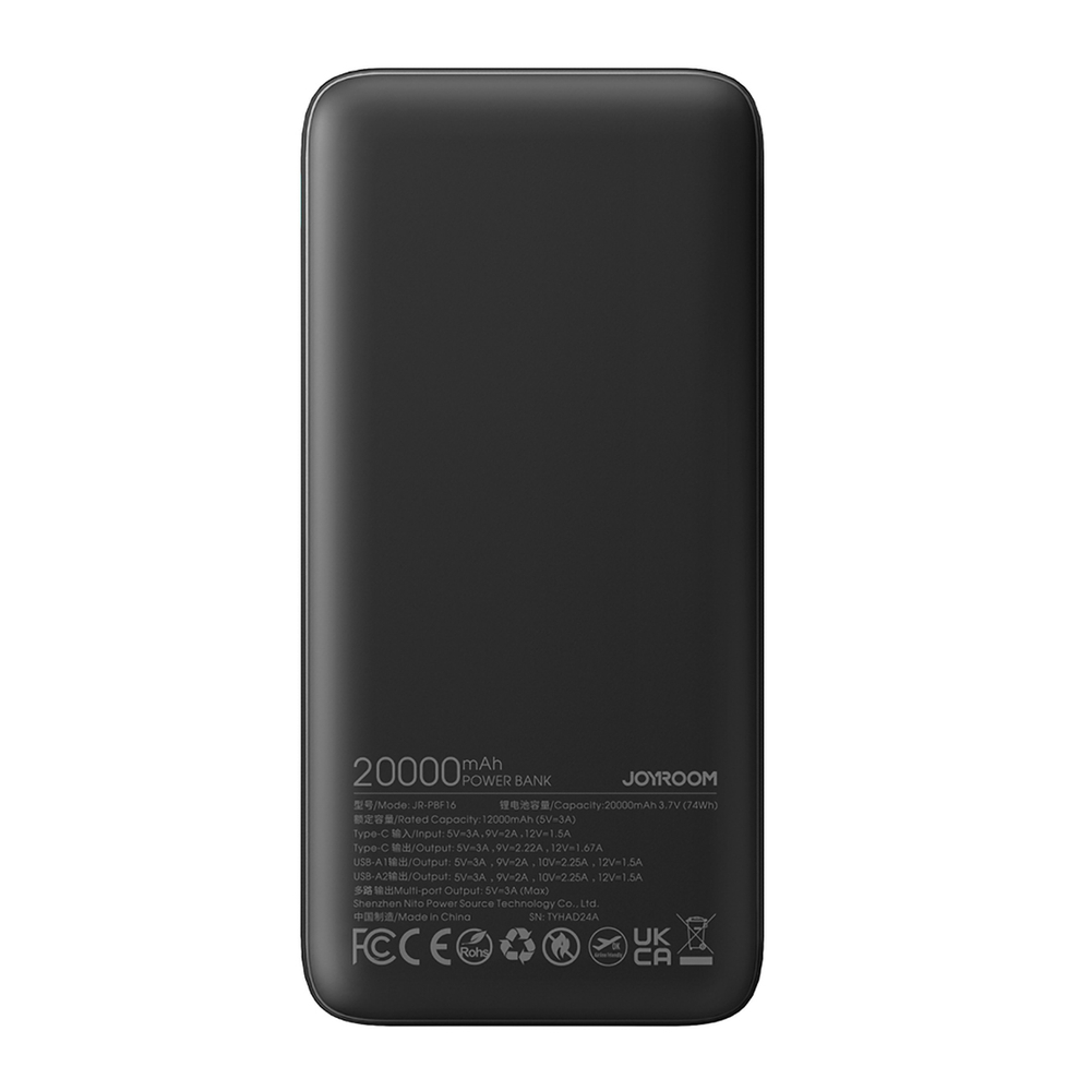 Powerbank Joyroom JR-PBF16 20000mAh USB-C USB-A 22.5W - black