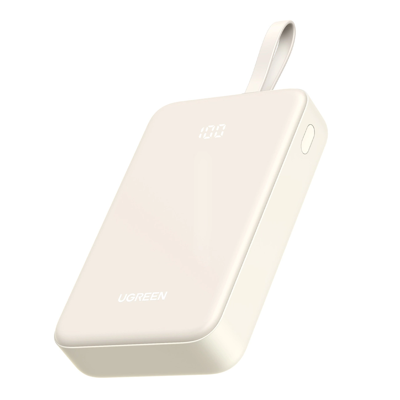 Ugreen PB505 Powerbanka 20000mAh 22.5W ar USB-C, USB-A un iebūvētu USB-C kabeli - Balta | Powerbank Built-In Cable...