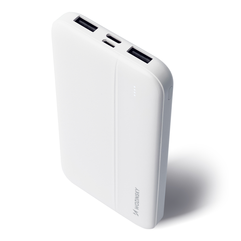 Wozinsky 10000mAh Power Bank with 2 x USB, White