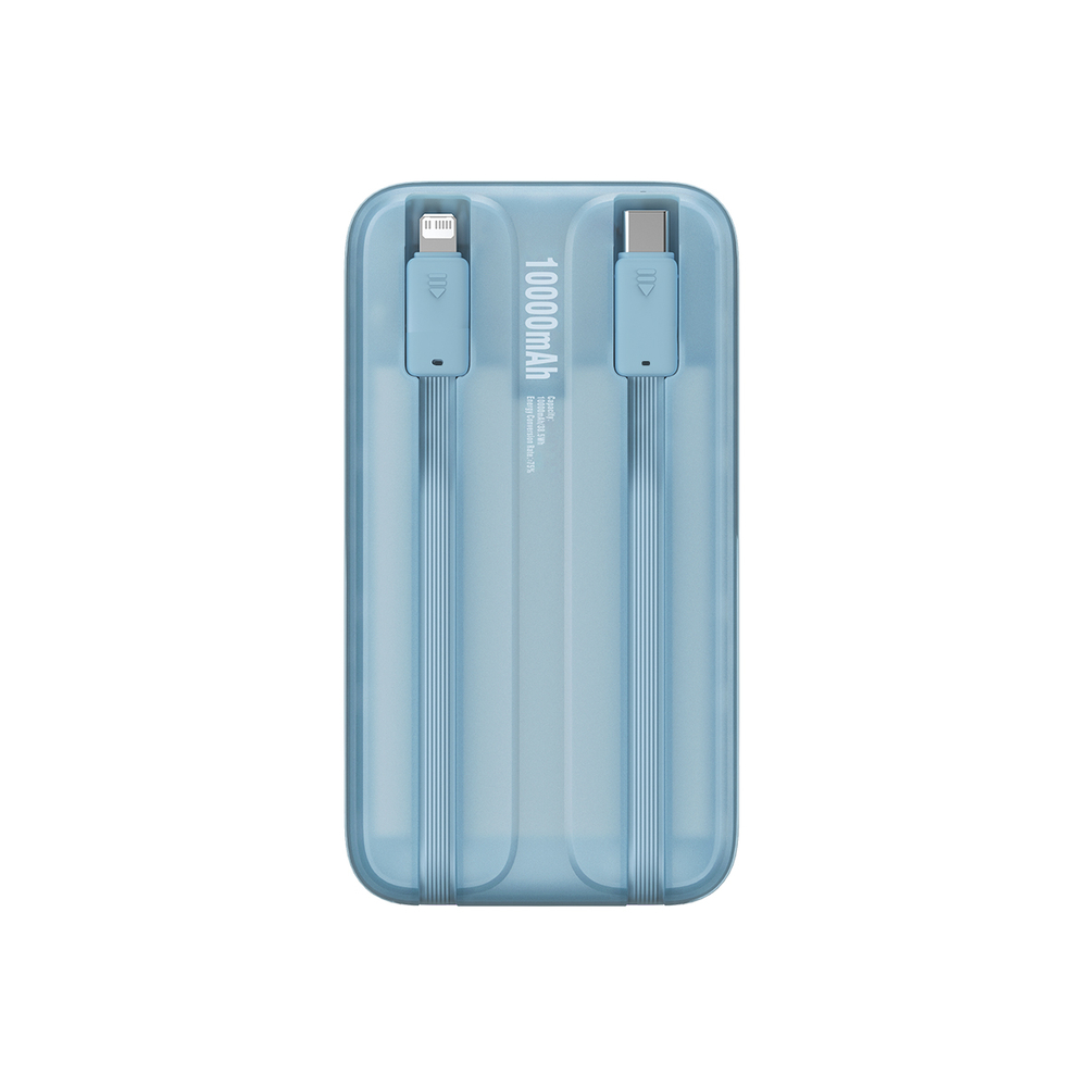Baseus Comet Series powerbank with display 10000mAh 22.5W - blue + USB-A - USB-C cable 0.3m - white
