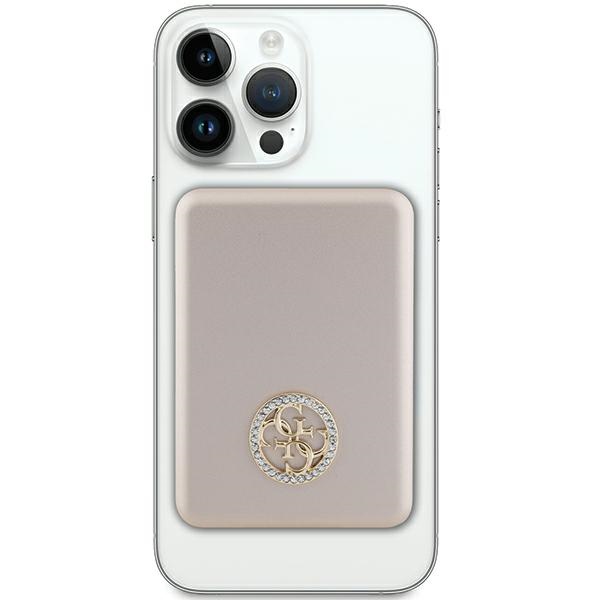 Guess MagSafe 4G Strassed Metal Logo Wireless Power Bank 5000mAh, Gold