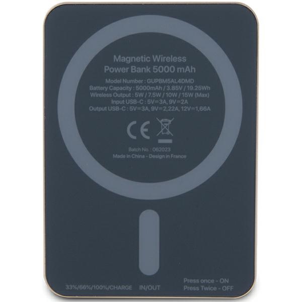 Guess MagSafe 4G Strassed Metal Logo Wireless Power Bank 5000mAh, Gold
