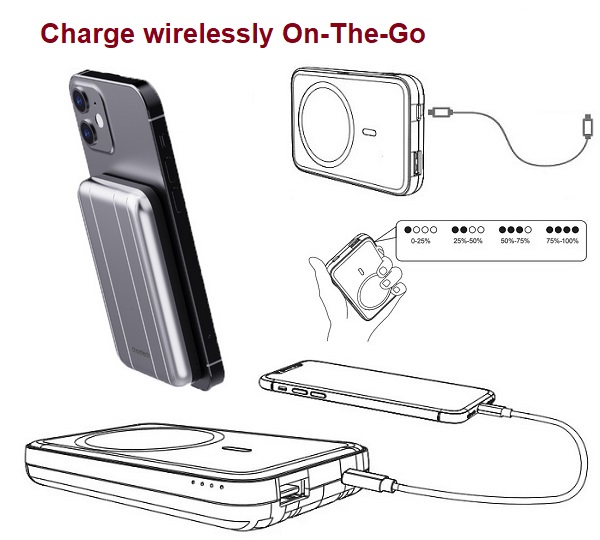 Choetech B655 мини беспроводной магнитный внешний аккумулятор 5000mAh,...