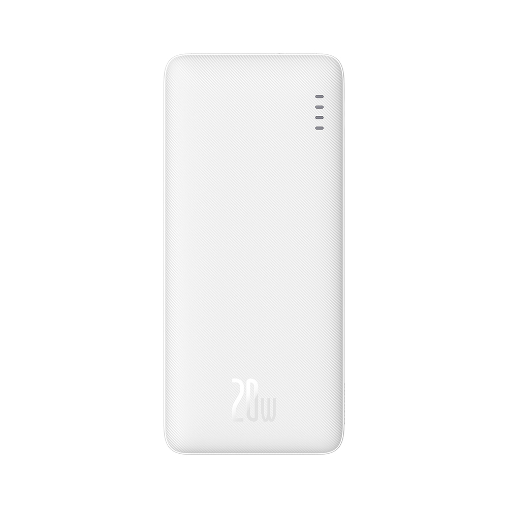 Baseus Airpow 20W 10000mAh portatīvais lādētājs ar Simple Series USB-A - USB-C 30 cm kabeli Balts | Power Bank With...