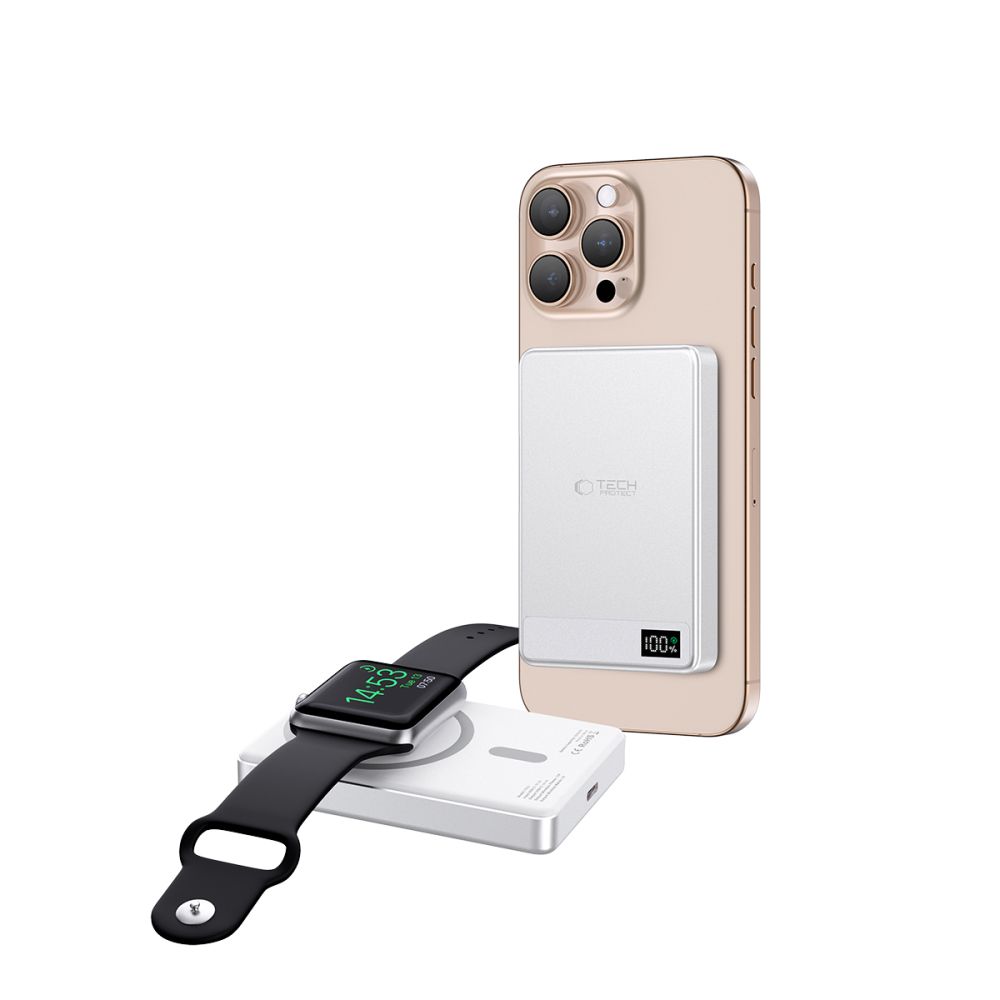 Tech-Protect PB33 LifeMag MagSafe Power Bank 5000mAh, Silver
