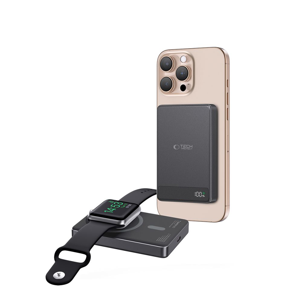 Tech-Protect PB33 LifeMag MagSafe ārējais akumulators 5000mAh, melns