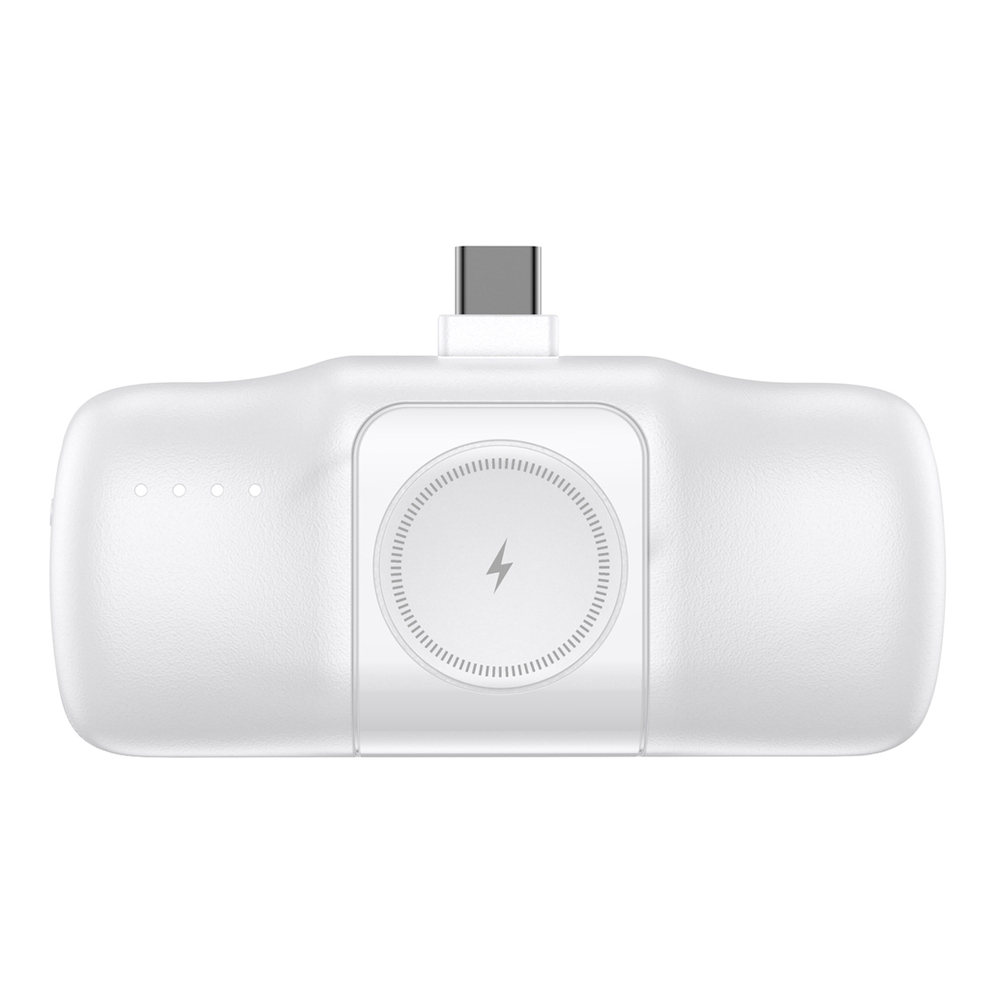 Wozinsky WF16-YCS mini ārējais akumulators 5000mAh ar Apple Watch lādētāju, balts