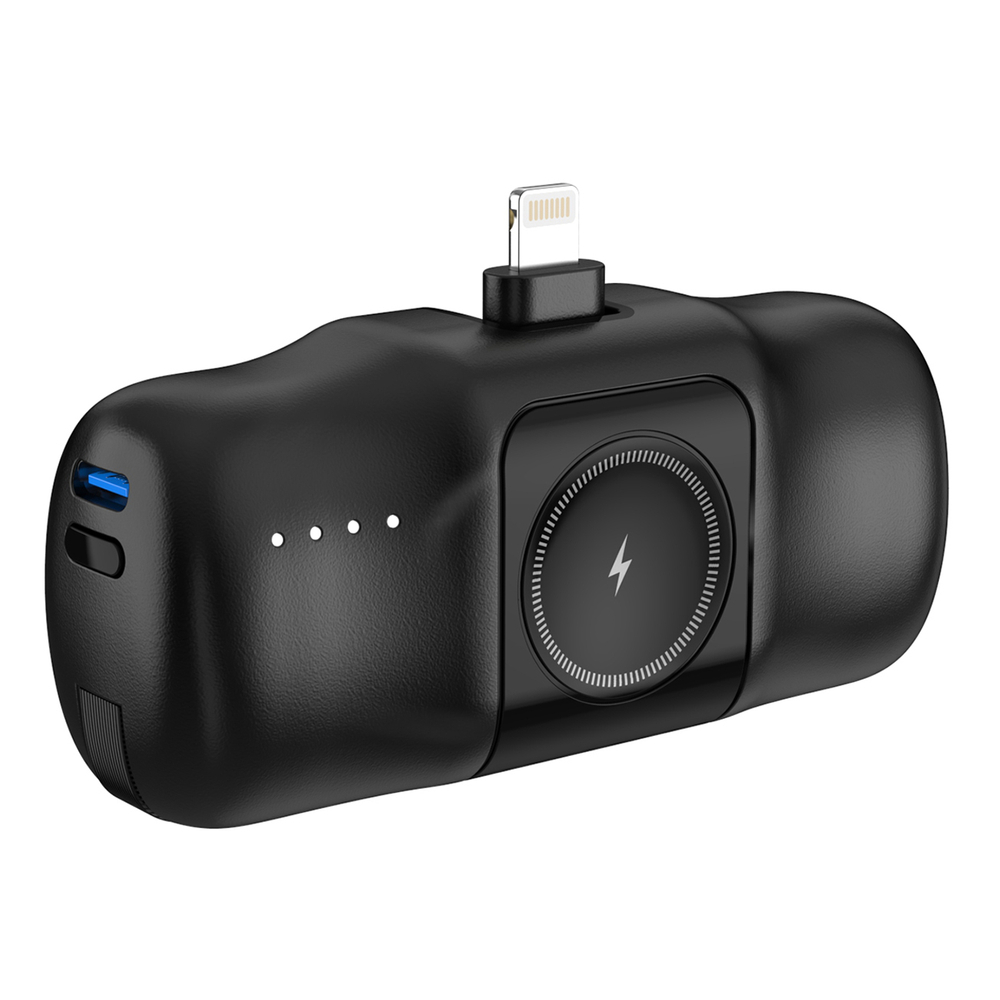 Wozinsky WF16-YLS 5000mAh 15W Mini Power Bank with Apple Watch Charger, Black