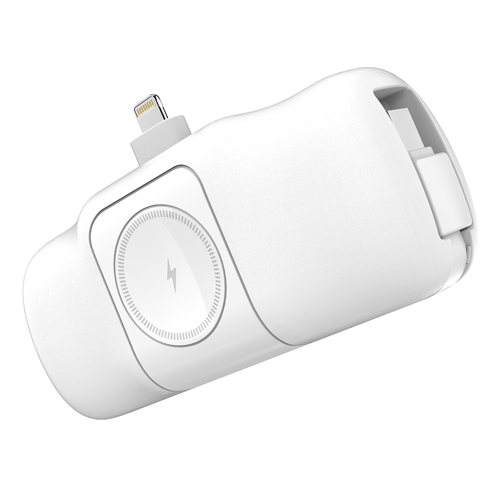 Wozinsky WF16-YLS 5000mAh 15W Mini Power Bank with Apple Watch Charger, White