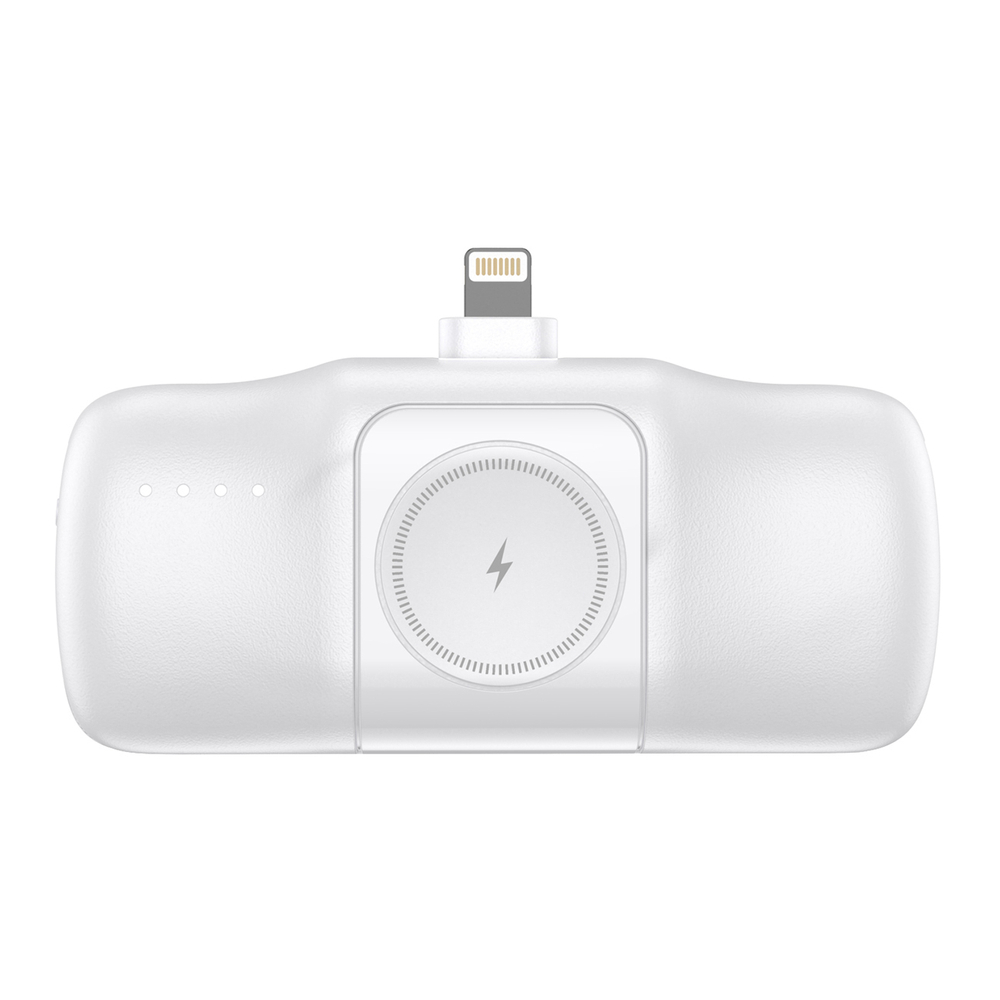 Wozinsky WF16-YLS 5000mAh 15W Mini Power Bank with Apple Watch Charger, White