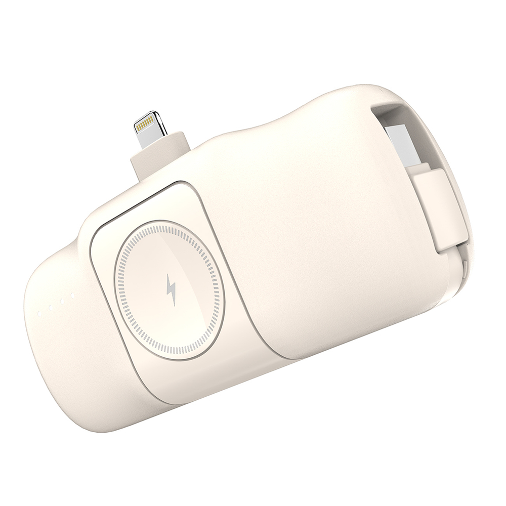 Wozinsky WF16-YLS 5000mAh 15W Lightning мини-повербанк с встроенным USB-C кабелем и...