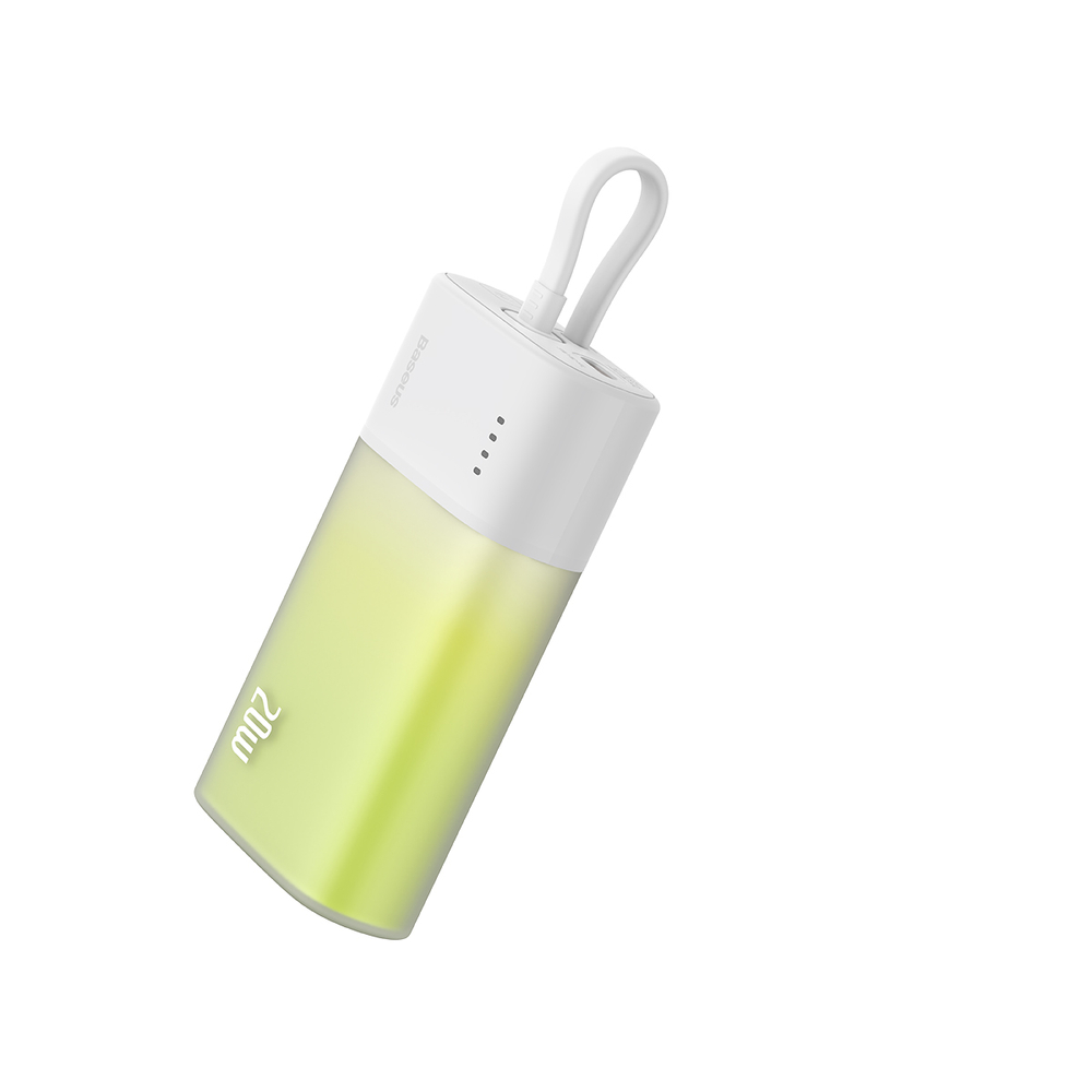 Baseus Popsicle 5200mAh 20W jaudas banka ar iebūvētu Lightning kabeli (+ balts Simple USB-C - 60W/20V/3A/30cm...