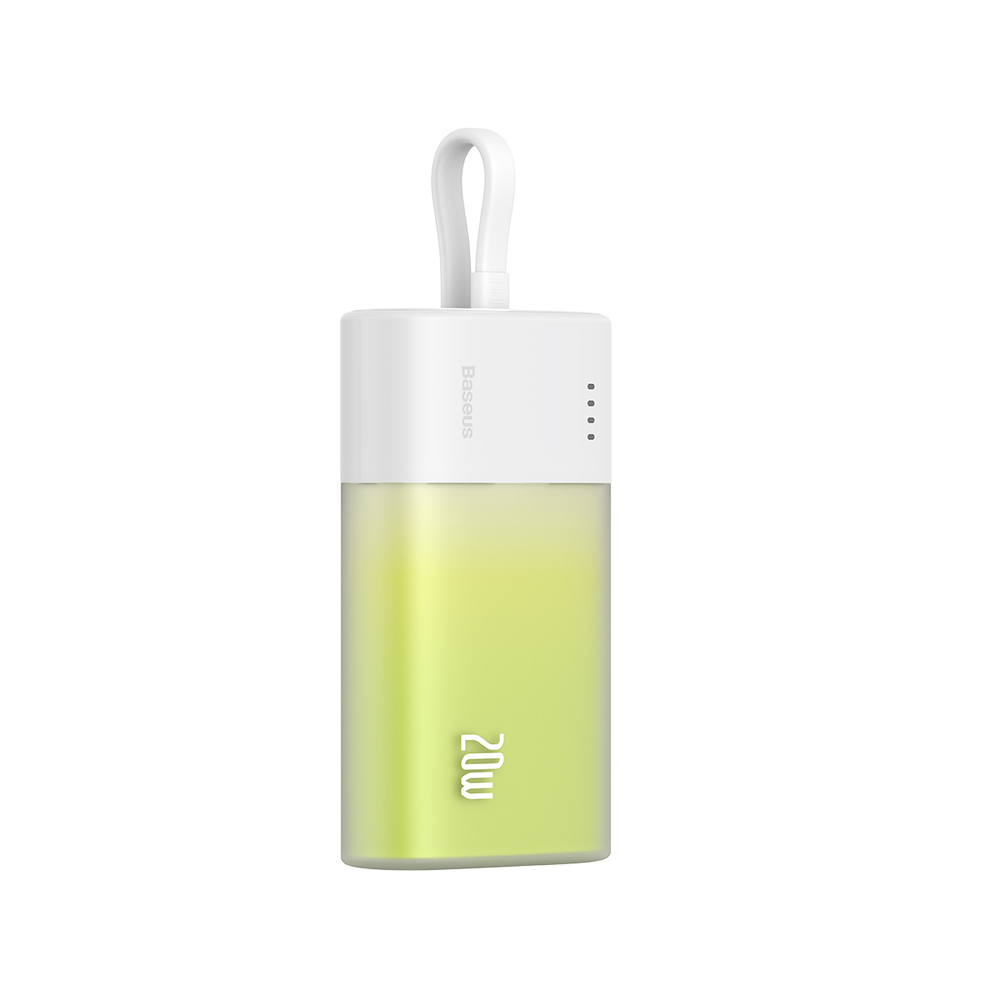 Baseus Popsicle 5200mAh 20W jaudas banka ar iebūvētu Lightning kabeli (+ balts Simple USB-C - 60W/20V/3A/30cm...