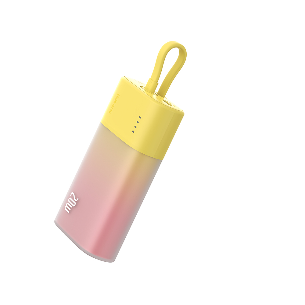 Baseus Popsicle 5200mAh 20W Powerbank with Built-in Lightning Cable (+ White Baseus Simple USB-C - USB-C...