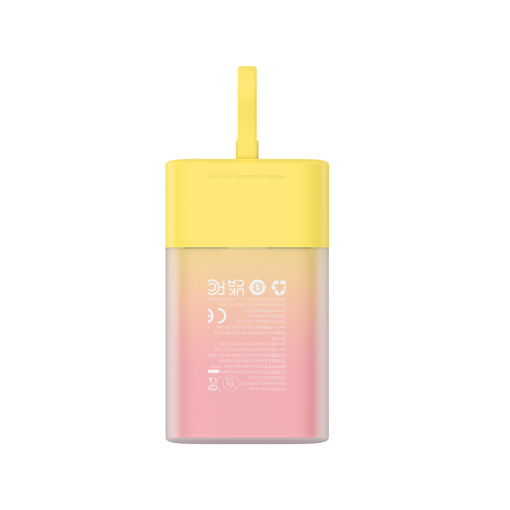 Baseus Popsicle 5200mAh 20W Powerbank with Built-in Lightning Cable (+ White Baseus Simple USB-C - USB-C...