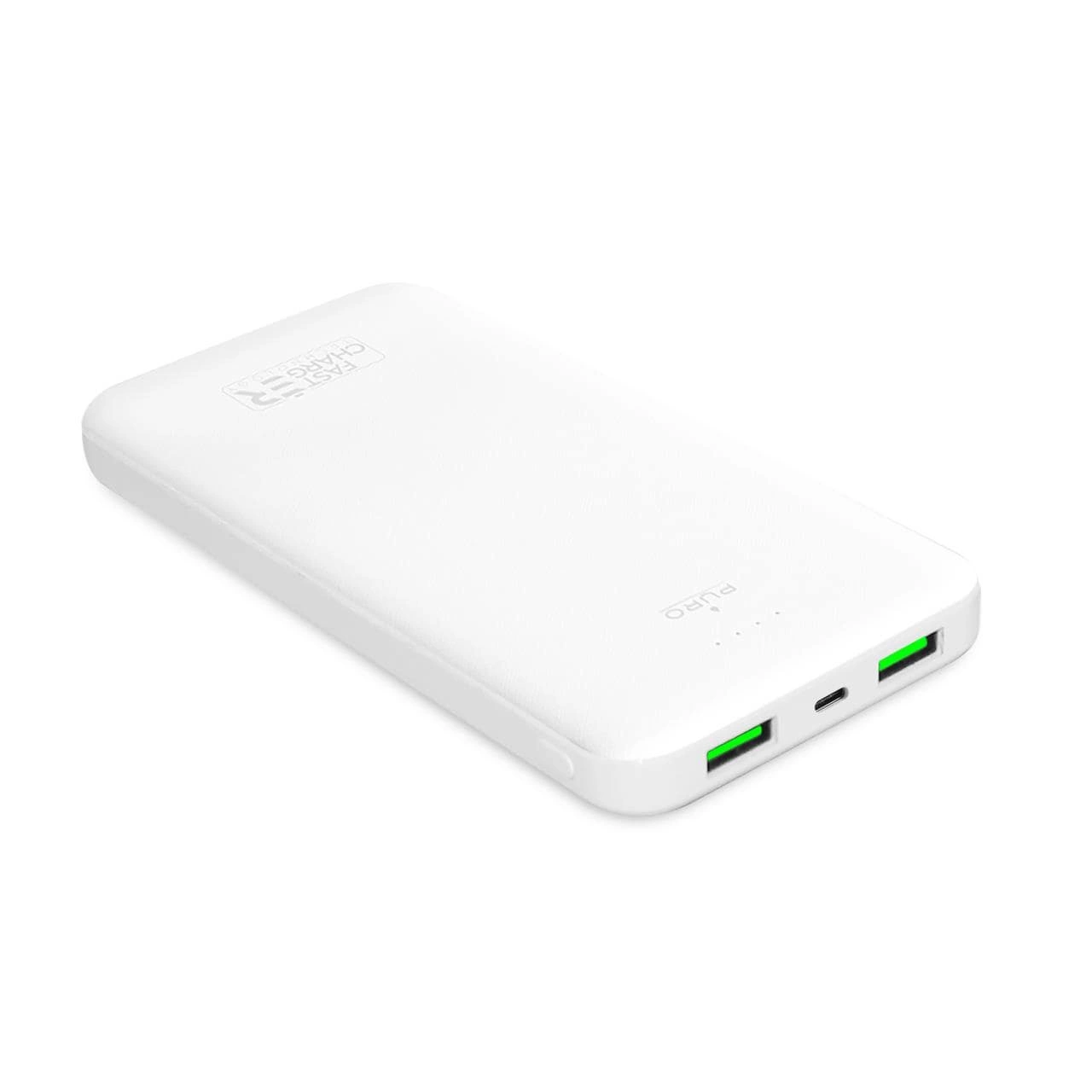 Powerbank Puro White 10000mAh 12W 2xUSB-A + USB-C – balts | -