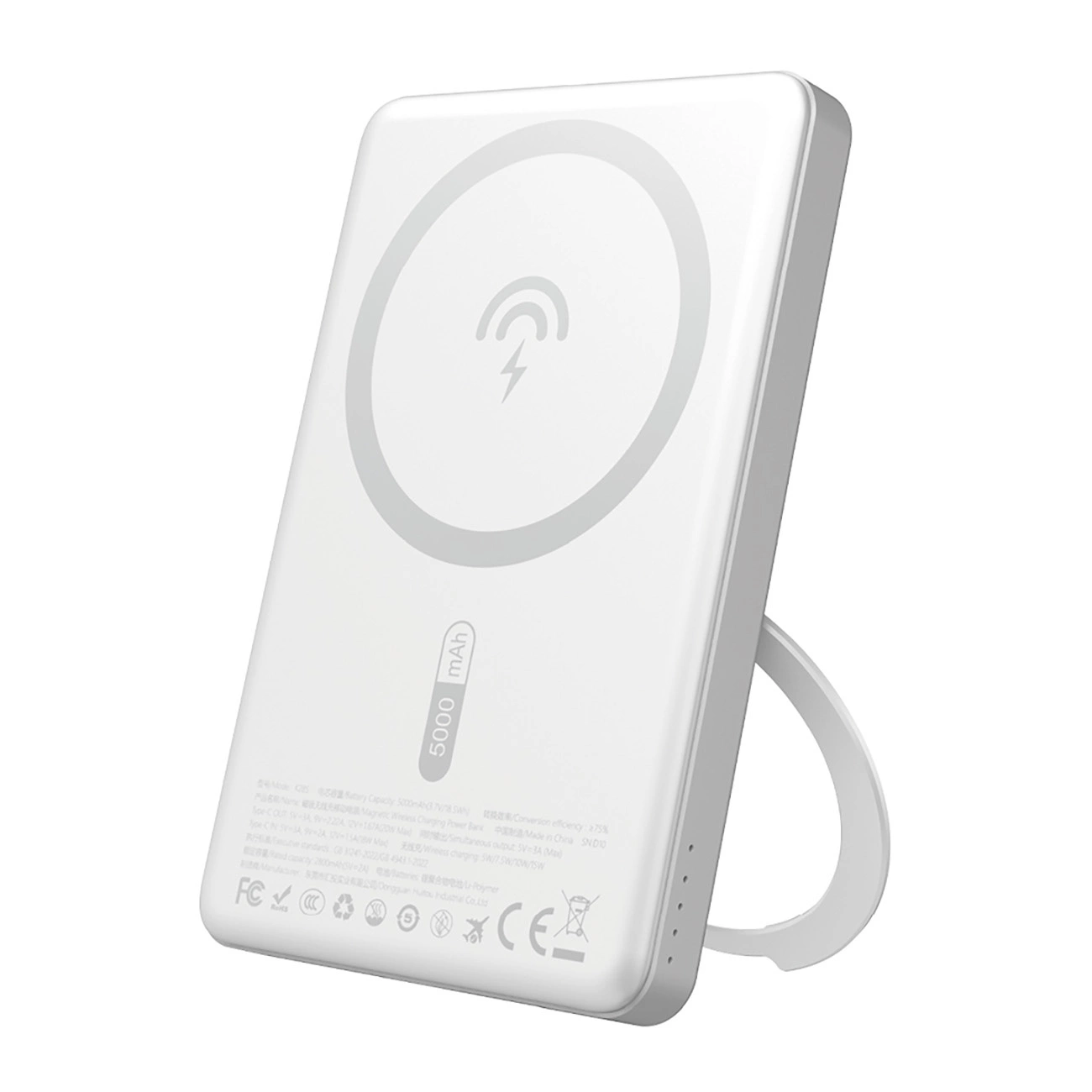 Dudao K28S 20W PD 5000mAh Powerbanka ar MagSafe un statīvu - Sudraba | Powerbank With And Stand Silver